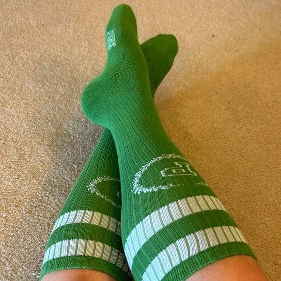 BARELY WORN Vintage PINK VS Preppy Sporty Knee Socks Y2K RARE -Green - Picture 7 of 7
